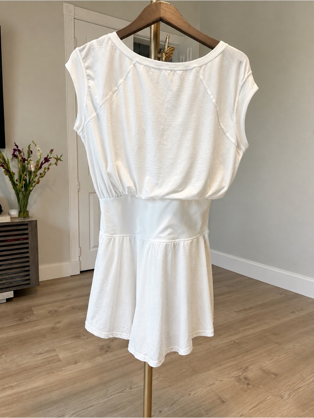FP Movement by Free People White Cap Sleeve Mini Dress